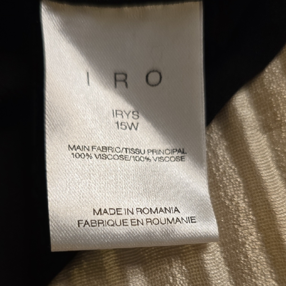 IRO Black V-Neck Mini Dress Viscose Size 38, Medium US - Picture 9 of 11